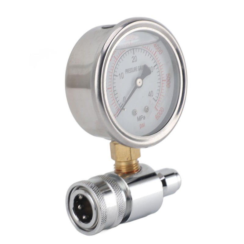 Pressure Washer Gauge 6000psi High Pressure 3/8in Quick Connect Parts