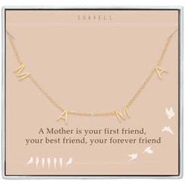 Mama Necklace - Gold Dipped Momma Necklace for Women - Expecting Mom Gift - For New Mom or Mother to Be - Mama Gifts for Expecting Mothers - New Mommy Present - Mom Jewelry Mother’s Day Gift (Letters Gold)