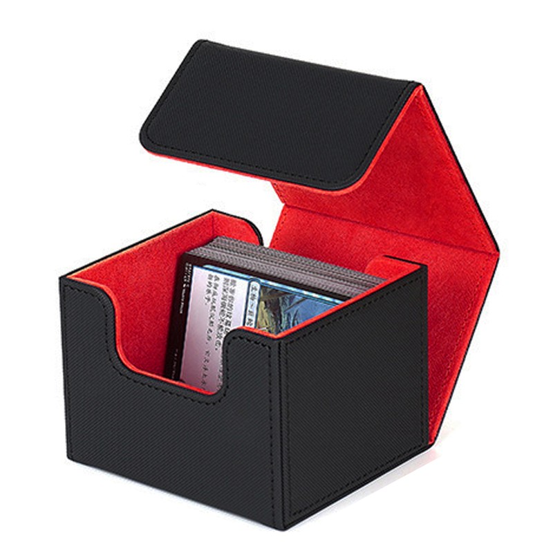 Card Storage Box Multipurpose Large Capacity Flip Side Insert PU