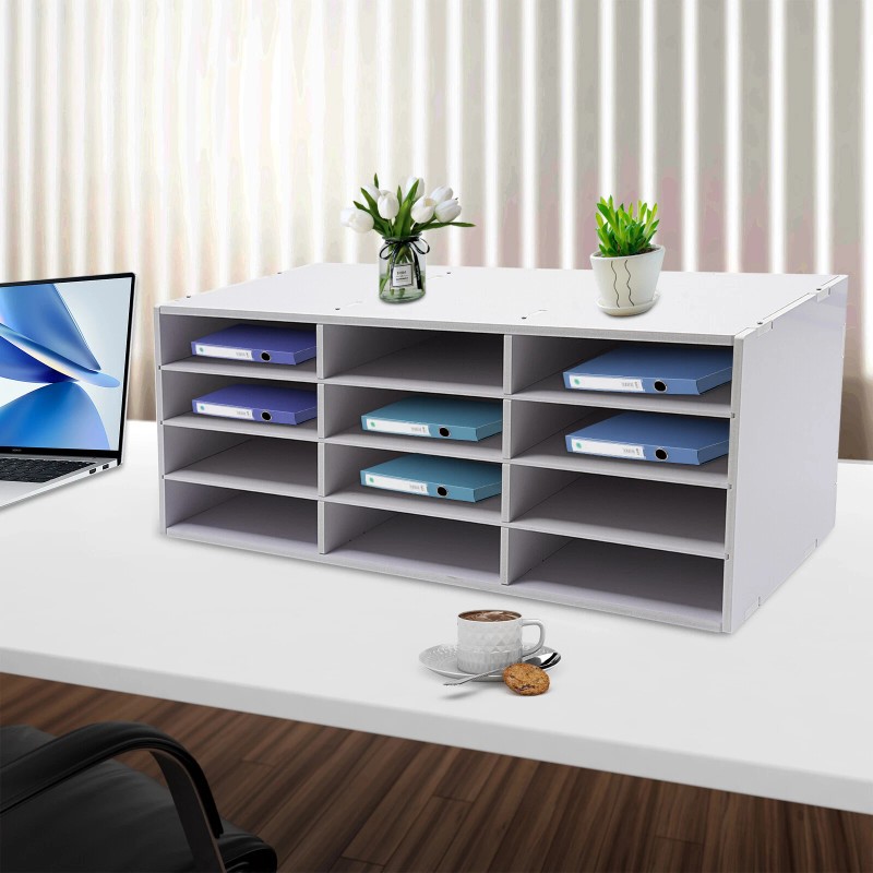 N/A 4-Tier Mail Sorter Organizer Countertop Literature Student Mailbox for