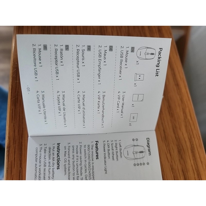 Victsing Wireless Mouse Model PC307A FCCID 2AIL4-PC307A