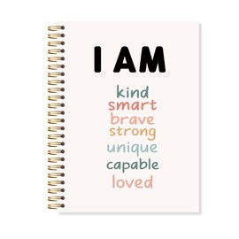 OSLYSOF Positive Affirmation Gifts Spiral Notebook, Boho Rainbow Affirmation Journal, I am Kind Brave Smart Motivational Notebooks for Note Taking, 5.5x8.3 Inch with 164 Pages