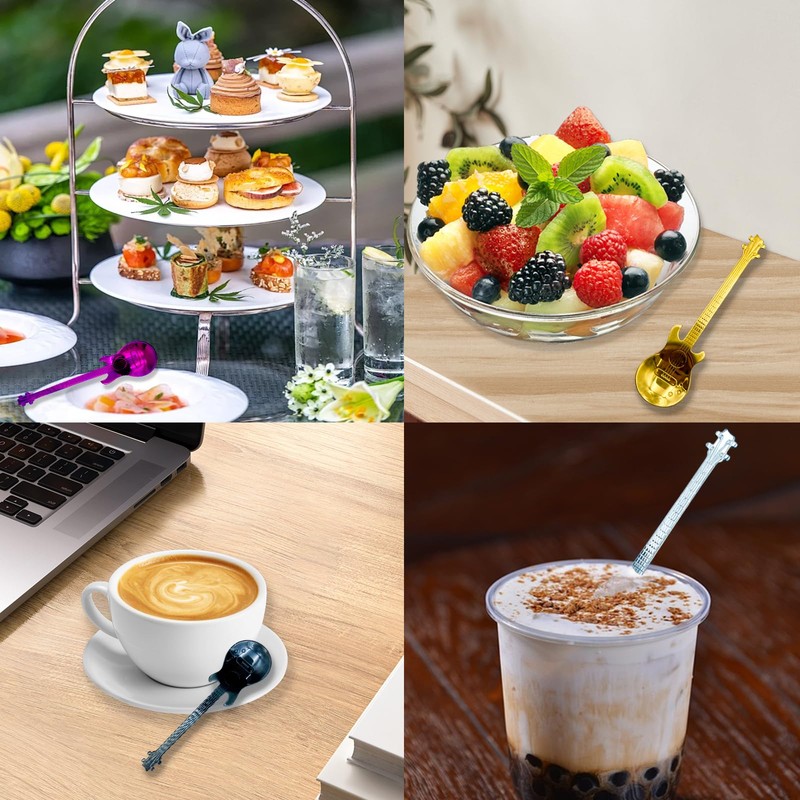 Coffee Spoons, Coffee & Mocha Spoons, Teaspoons, Guitar Shape Coffee