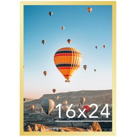 JCJMY JCJMY 16x24 Picture Frame Gold for Poster Photo Picture and 40x60 cm Canvas, Horizontal and Vertical Formats for Wall Hanging, 16 x 24 Wall Gallery Poster Photo Frame for 16 by 24 Photos Posters, Gold