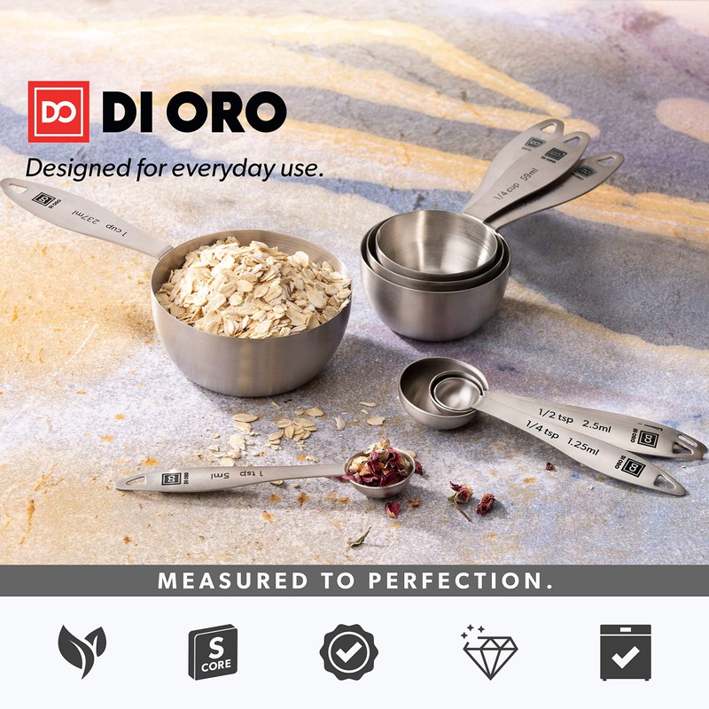 DI ORO® 4-Piece 18/8 Stainless Steel Measuring Spoons Set -