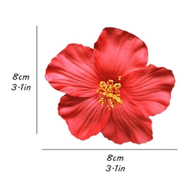 1Pc Red 8 cm Hawaiian Flower Hair Clip for Women Girls Fashion Bohemian Flowers Hair Accessory for Dancer Bridal Wedding Beach Party