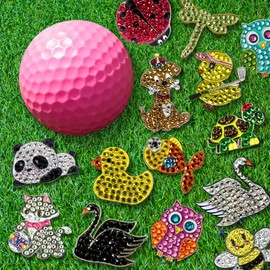 Bonjoc Premium Crystal Golf Ball Marker with Magnetic Hat Clip (Bumble Bee) | Perfect Golf Accessories, Golf Gift, and Golf Giveaway for Men Women with add-ons Available!, Black, Yellow