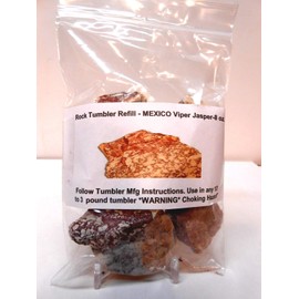 Rockhound's 1st Choice Rock Tumbler Gem Refill Kit -Mexico Viper Jasper Rough- 8oz