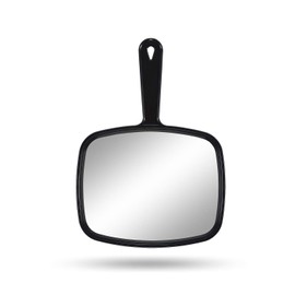 Gladmart Hand Mirror Salon Barber Hairdressing Handheld Mirror with Handle (Square Black 7.4 x 10.3 inches)