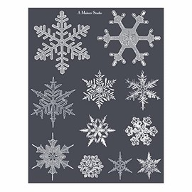A Makers Studio Mesh Stencils | Vintage Snowflakes | Adhesive Stencils Reusable | Garden Bird Pattern Mesh Stencils for Crafts Reusable with Chalk Paste, Stencil Paint, Chalk Paste, and More | 8.5x11