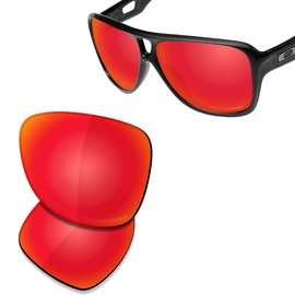 Saucer Premium Replacement Lenses for Oakley Dispatch 2 OO9150 Sunglasses, High definition - fire red polarised