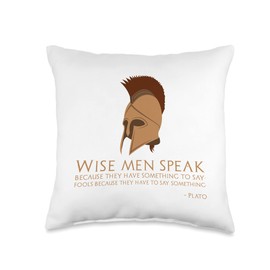 Ancient Greek Philosophy Quote - Plato - Wise Men And Fools Throw Pillow