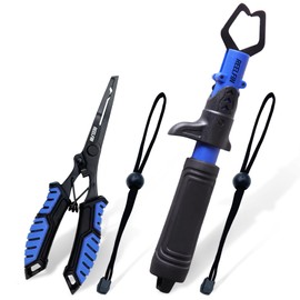 ReelFin Essential Fishing Tool Combo for Every Angler Fishing Tools fishing plier lip grip，Lip Grip with Built-in Scale，Compact, Secure, and Ready to use for Versatility