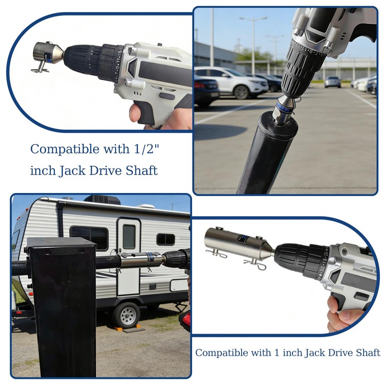 Moalaok 2 in 1 Trailer Jack Drill Adapter for 1