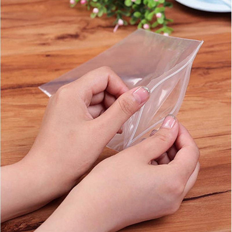 100 Count Clear Resealable Tall Thin Zip Bags, Long Thin