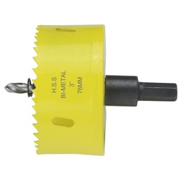 76mm 3 inch Hole Saw,HSS Bi-Metal Hole Cutter with Arbor Mandrel for Cutting Steel,Aluminium,Brass,Copper,Zinc,Tin,Wood