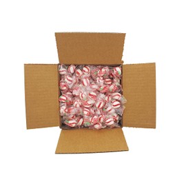 Bobs Sweet Stripe Mints 3LB - Individually Wrapped Soft Cut Hard Peppermint Candies in 7x7x7 in. Cardboard Box