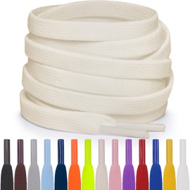 Miscly Flat Elastic Shoelaces (Off White, 54" (137 cm))