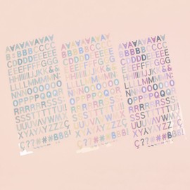 Craftelier - Round Alphabet Stickers in Upper and Lower case Letters, Numbers and Special Characters - Colour Mint Rainbow | Includes 190 Pieces - Circle Size Approximately 1.1 cm.