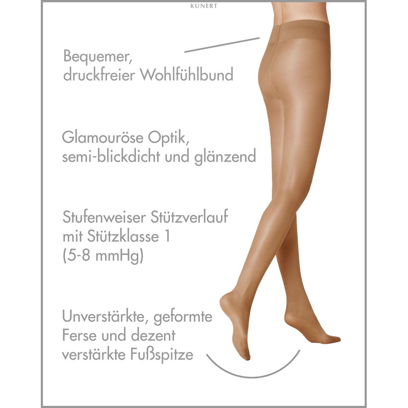KUNERT Women's Tights Leg Control 40 Semi-Opaque Shiny 40 Denier,