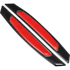 4 Pcs Car Door Edge Reflective Stickers Protection Guard Strips Universal Car Truck SUV Anti-Collision Sticker Decal Car Side Door Edge Guards Protector Black Red