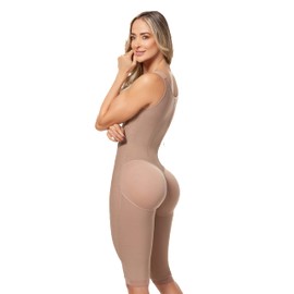 Melibelt 3012 Fajas Colombianas Reductoras Y Moldeadoras Shapewear For Women with 7 Rods and Bra Brown