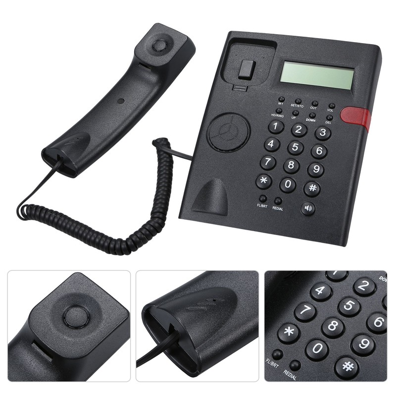 Desktop Battery-free Landline Telephone with Caller Identification Adjustable LCD Screen