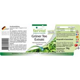 Camellia sinensis Green Tea Capsules with Caffeine, Polyphenols & EGCG High Dose Vegan 100 Capsules