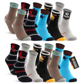 10 Pairs of Children's Cotton Socks, Boys & Girls