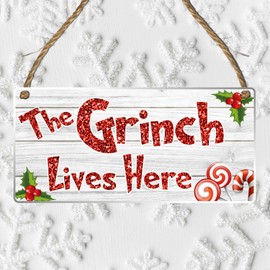 Festive Cheer Unleashed: Wooden Plaque - 19cm x 9cm, Ideal Christmas Decoration Gift for the Holiday Season Christmas Festive Decor (Acrylic Indoor & Outdoor Use)