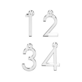 Adventskranz Zahlen Anhänger 1-4 für Kerzen Adventszahlen modern (silber)