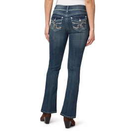 WallFlower Women's Luscious Curvy Bootcut Mid-Rise Bling Insta Stretch Juniors Jeans (Standard and Plus), Hartley, 5