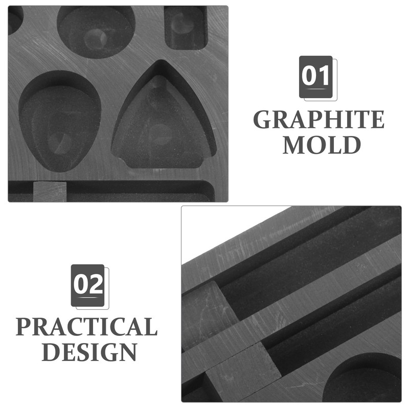 Operitacx Graphite Oil Tank Mold 3.94X3.94X0.79 Inch Multi-Hole Graphite Jewelry