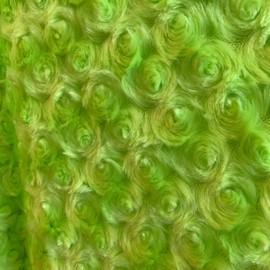 Ruth Lime Green Cuddle Minky Rosette Soft Faux Fur Fabric by The Yard - 10083