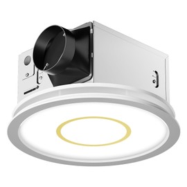 Fitop Bathroom Exhaust Fan with Light, 130 CFM 47W Ceiling Mount Shower Ventilation Exhaust Fan, 1.5 Sones Bathroom Vent Fan with Light, 1100LM LED Light 3000K/4000K/5000K (Gold)