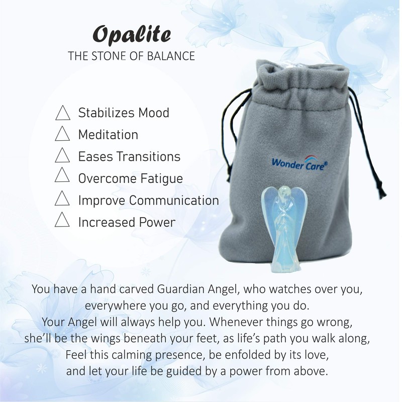 Wonder Care Pocket Guardian Angel Crystal Natural Gemstone Reiki Healing
