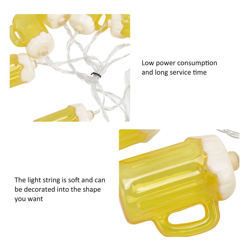 2pcs Beer String Lights 6.5ft 10LED Holiday Party Decorative String