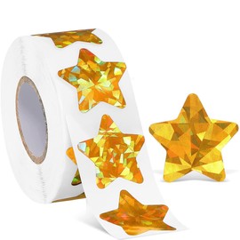 500 Star Seals, 1.5 inches (3.8 cm), Gold Seal, Glitter Star, Envelope Seal, Reward Sticker, Notebook, Decorative, Envelope Seal, Cute, Large Capacity, Notebook, Decoration, For Kids, Students,