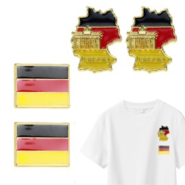 Pack of 4 Germany Flag Pins, Flags Pins, Brooch Pins, Flag Pins, Brooch Pin Clothing Accessories, Alloy Brooch Tie Brooch Decoration Men Women, Stainless Steel, pin pin