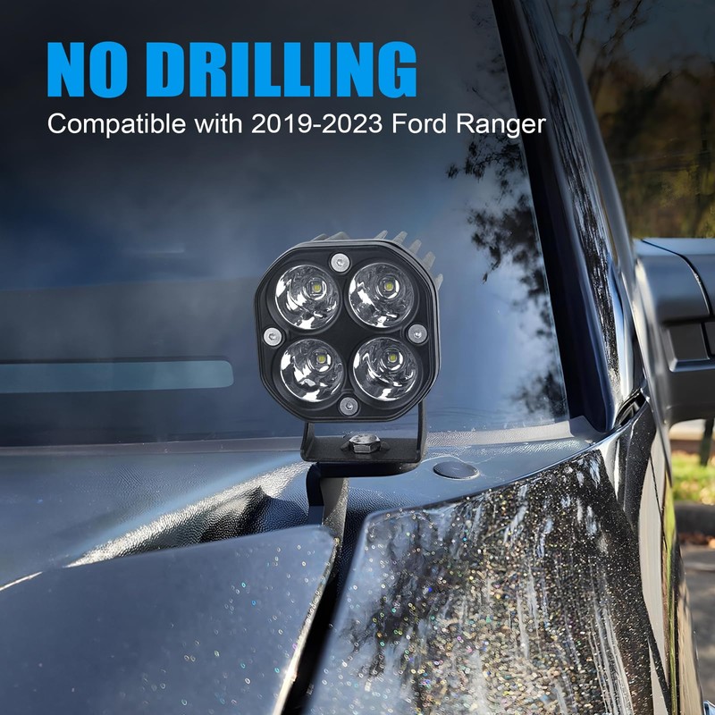 Northyun Hood Mount Light Brackets,High Performance Ditch LED Light Pod