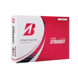 Bridgestone Super Straight Golf Balls, 2023 Model, 12 Balls, White