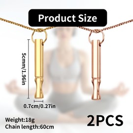 2 Stück Rauchentwöhnung Hilfsmittel,V2 Halskette Rauchfrei Original,Rauchen Aufhören Gegen,Raucherentwöhnung Kette mit Pfeif,Atemkette Angst Atemhalskette mit Widerstand,Breathing Necklace Edelstahl