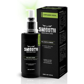 SMOOTH Limpiador Suave Hombres Limpieza Profunda Sin irritar, Elimina Impurezas, Toxinas, Puntos Negros y Exceso de Grasa Extracto de Té Verde, Aloe Vera, Betaína de Coco y Vitamina E Piel suave Fresca y Saludable 80ml Uso Día y Noche