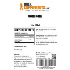 BULKSUPPLEMENTS.COM Gotu Kola Extract Powder - Herbal Supplement, from Gotu Kola Herb - 60mg of Centella Asiatica Extract per Serving, Gluten Free - Gotu Kola Powder (500 Grams - 1.1 lbs)