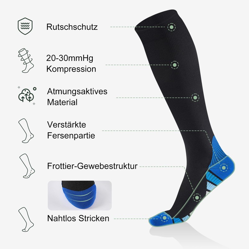 Effeet 2 Pairs of Compression Socks for Men and Women,