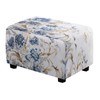 Cugasmaru Blue Flower Ottoman Cover Rectangular Stretch Footrest Stool Cover