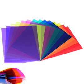 Filtri Colorati Trasparenti Gelatine,12 PCS Feuilles Transparentes Colorées A4,Filtro Luce Gel di Correzione del Colore pour Lampada fotografica& Décorations Vitrail,Foto Studio Stroboscopico