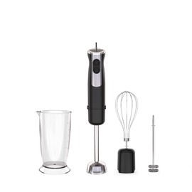 Immersion Blender Handheld for Kitchen, 4 in1 Portable Hand Mixer Electric Handheld, Stick Hand Emulsion Blender with Beaker Whisk and Milk Frother for Baby Food, Smoothie, Puree