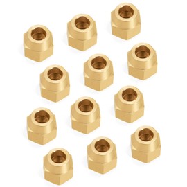 ChillWaves Brass Flare Tube Fittings, SAE 45 Degree 1/2" Flare Nut Air Conditioning Copper Tube Extension Butt Copper Pipe(12-PACK)