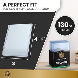 Max Protection - 130 unidades de carga superior para tarjetas, 10 unidades, premium de 3 x 4 pulgadas, protege tus tarjetas de béisbol y deportes con 